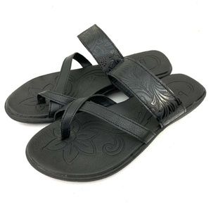 SOLD. BOC Born Concept Black Flip Flops Women's 9M